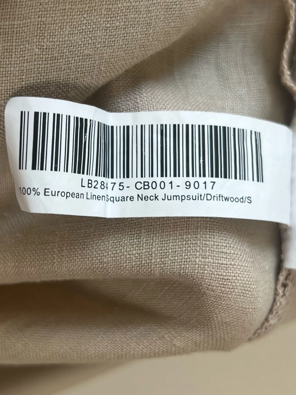 Quince 100% European Linen Square Neck Jumpsuit Size S